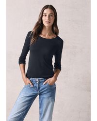 Cecil - Langarmshirt Basic Shirt Pia in Universal Blue (1-tlg) Nicht Vorhanden - Lyst