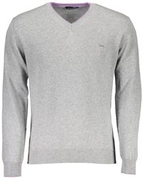 Harmont & Blaine - Strickpullover -Pullover Grau mit V-Ausschnitt und Logo-Stickerei - Lyst
