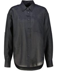 BOSS - Klassische Bluse Hemdbluse BOSTIK aus Ramie (1-tlg) - Lyst