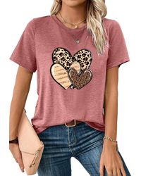 PYL - Print-Shirt Sommer Casual Basic Rundhalsshirt mit Kurzarm Locker Tee - Lyst
