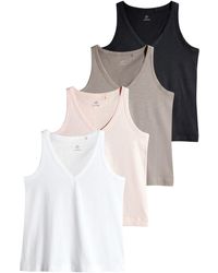 The Set - Ägertop Trägertops aus 100 % Baumwolle, 4er-Pack (4-tlg) - Lyst
