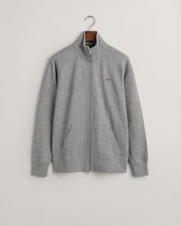 GANT - Sweatshirt REG SHIELD FULL ZIP SWEAT, GREY MELANGE - Lyst