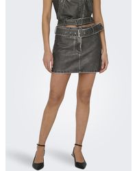 ONLY - Minirock ONLELLA FAUX LEATHER LW MINI SKIRT OTW - Lyst