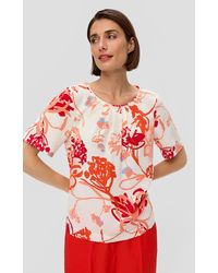 S.oliver - Kurzarmbluse Bluse mit All-over-Print - Lyst