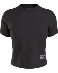 Calvin Klein - T-Shirt "CK ADDRESS LOGO BABY TEE", mit hohem Rundhalsausschnitt - Lyst