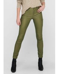 Anna Dames Imitatieleren broek Groen | Anna van Toor