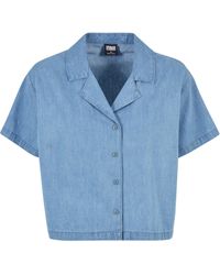 Urban Classics - Klassische Bluse Ladies Light Denim Resort Shirt - Lyst