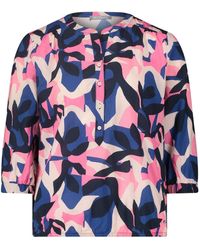 BETTY&CO - Blusenshirt Bluse Kurz 3/4 Arm, Dark Blue/Pink - Lyst