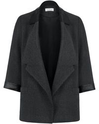 Just Like You - Jackenblazer Anthrazitfarbene Jacke mit Leder Details - Lyst