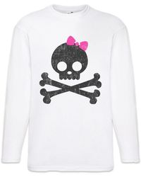 Urban Backwoods - Langarmshirt Girlie Skull & Bones Langarm T-Shirt Schädel Totenkopf Totenschädel - Lyst