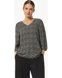 Comma, - Kurzarmbluse Crêpe-Bluse mit kurzen Ballonärmeln - Lyst