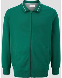 S.oliver - Allwetterjacke Sweatshirt Jacke mit Stehkragen Logo, Streifen-Detail - Lyst
