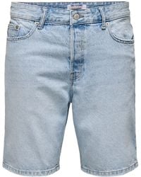 Only & Sons - Bermuda Jeansshorts im Used-Look mit Taschen ONSEDGE LB 2041 TAI DNM SHORTS NOOS - Lyst