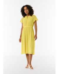 Comma, - Maxikleid Long-Shape-Kleid aus Chiffon mit Raffung - Lyst
