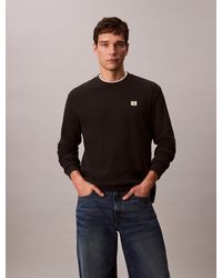 Calvin Klein - Langarmshirt LS WAFFLE BADGE CREWNK TEE Mit Rundhalsausschnitt - Lyst