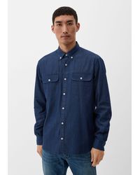 S.oliver - Langarmhemd Regular: Denim-Hemd mit Button Down-Kragen - Lyst