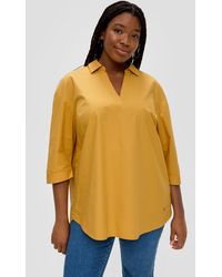 TRIANGL - Langarmbluse Bluse mit aufknöpfbarem Saum Logo - Lyst