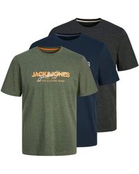 Jack & Jones - Kurzarmshirt JJALVIS TEE SS CREW NECK 3PK MP (Packung, 3-tlg) - Lyst