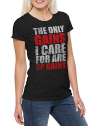 Urban Backwoods - Print- The Only Gains I Care For T-Shirt Are XP Gamer Games Gaming - Lyst
