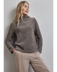 Street One - Langarmshirt mit metallisierten Fasern - Lyst