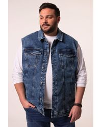 Men Plus - Plus Steppweste Men+ Jeansweste Knopfleiste bis 8 XL - Lyst