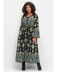 Sheego - Maxikleid Große Größen im Boho-Stil, mit Trompetenärmeln - Lyst