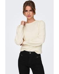 ONLY - Rundhalspullover ONLKATIA LS STRUCTURE PUFF O-NECK CC KNT - Lyst
