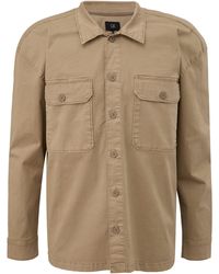 QS - Langarmhemd Overshirt aus Baumwollstretch im Relaxed Fit Waschung - Lyst