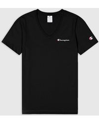 Champion - Kurzarmshirt V-Neck T-Shirt NBK/ROW - Lyst