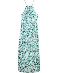 Tom Tailor - Sommerkleid halterneck maxi dress, abstract white dot print - Lyst