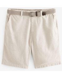 Next - Chinoshorts Shorts aus Baumwolle und Leinen mit Gürtel (2-tlg) - Lyst