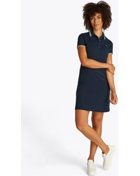 Tommy Hilfiger - Polokleid SPORTY FEMININE REG POLO DRESS mit Kontrast-Streifen, Logostickerei - Lyst
