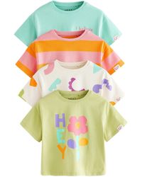 Next - Shirt 4er-Pack Kurzarm-T-Shirts aus 100 % Baumwolle (4-tlg) - Lyst