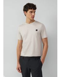 S.oliver - Kurzarmshirt T-Shirt aus merzerisierter Baumwolle mit -Detail Logo - Lyst