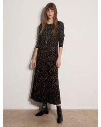 Apricot - Strickkleid Langes Jerseykleid Mit Leopardenmuster - Lyst