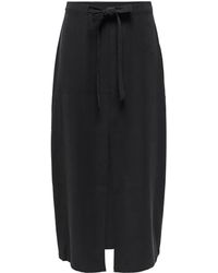 Jacqueline De Yong - Sommerrock Midirock mit Bindegürtel und hohem Schlitz JDYOLLI MIDI BELT SKIRT WVN - Lyst