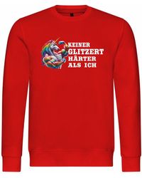 deinshirt - Rundhalspullover Pullover Keiner glitzert härter als ich Mit Print Motiv, Grafik - Lyst