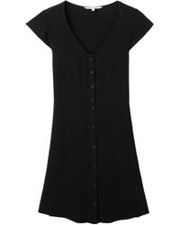Tom Tailor - Midikleid v-neck mini dress with buttons - Lyst