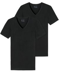 Schiesser - T-Shirt (2-tlg) V-Ausschnitt, kurzarm, im 2er Pack - Lyst
