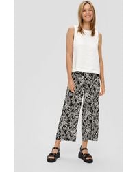 S.oliver - 7/8-Hose Relaxed: Culotte mit Wide Leg - Lyst