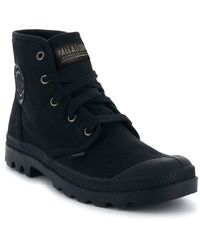 Palladium - Pampa Hi Schnürboots Schnürstiefel, Schnürstiefelette Aus Canvas - Lyst