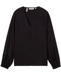 Tom Tailor - Langarmbluse (1-tlg) Drapiert/gerafft - Lyst
