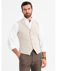 Ombre - Anzugweste weste mit Elastan und Revers - Lyst