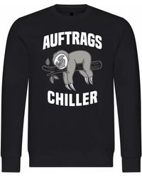 deinshirt - Rundhalspullover Pullover Auftrags Chiller Faultier Mit Print Motiv, Grafik - Lyst