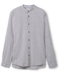 Tom Tailor - T- cotton linen shirt, smokey olive green chambray - Lyst