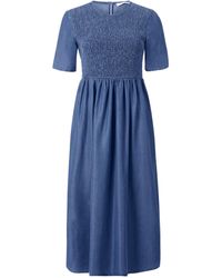Rich & Royal - A-Linien-Kleid Blue Midi Dress lenzing - Lyst