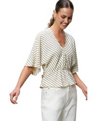 Zero - Klassische Bluse gestreift mit Fledermausärmeln - Lyst