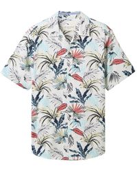 Tom Tailor - T- printed shirt, white tropical leaf design - Lyst
