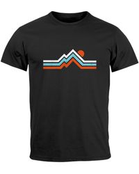 Neverless - T-Shirt Berge Wandern Bergmotiv Aufdruck Printshirt Gebirge mit Print - Lyst