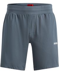 HUGO - Pyjamashorts Linked Short Pant mit aufgedrucktem -Logo - Lyst